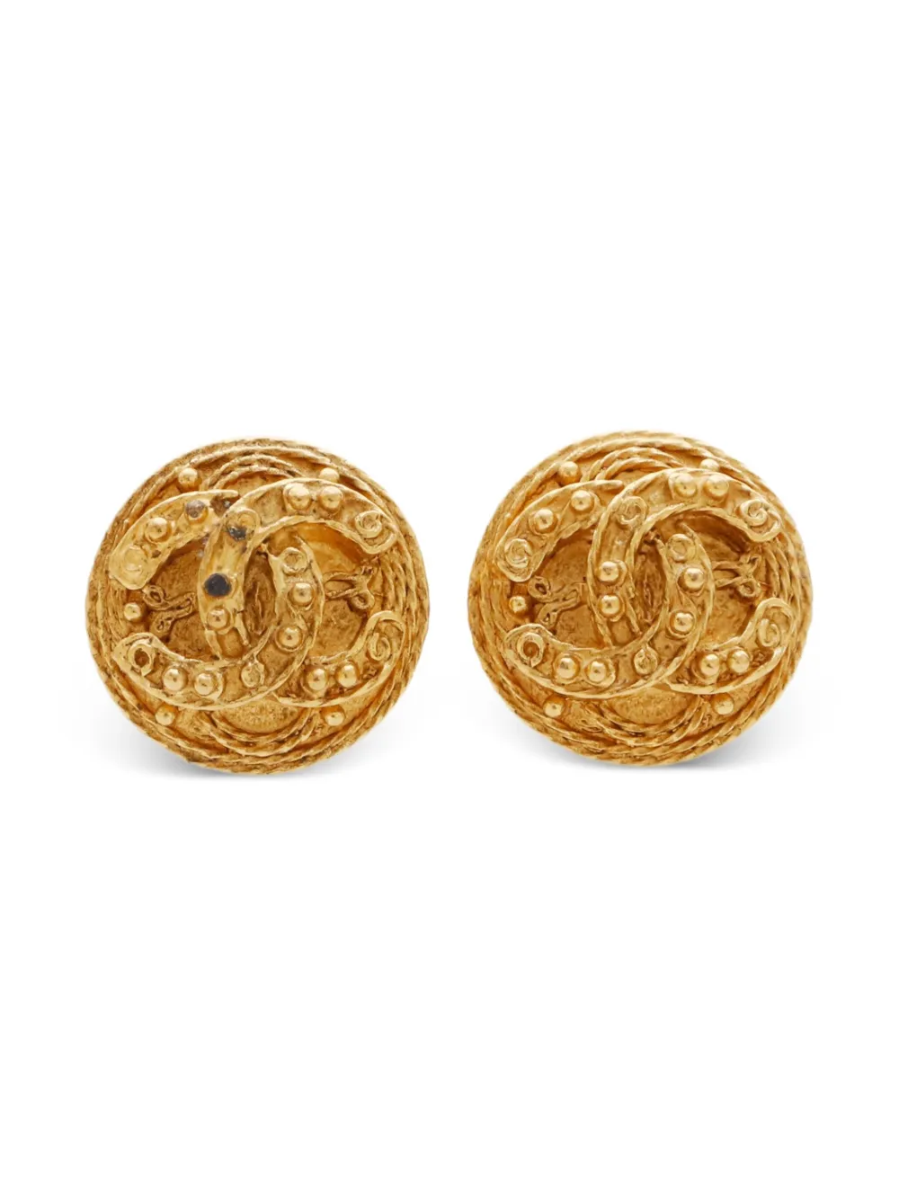 CHANEL Pre-Owned 1994 CC Mark clip-on earrings | Gold | Image 1