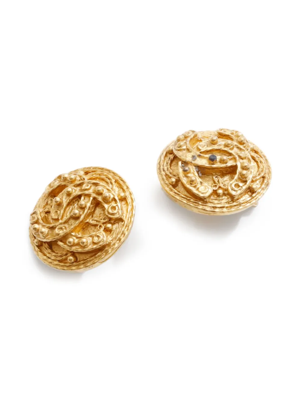 CHANEL Pre-Owned 1994 CC Mark clip-on earrings | Image 2