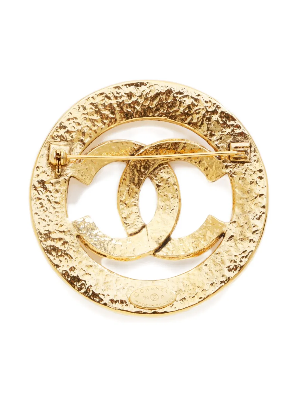 CHANEL Pre-Owned 1994 interlocking CC logo brooch | Gold | Image 1