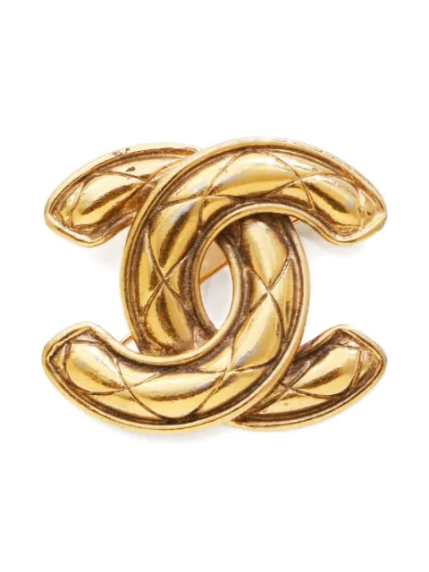 CHANEL Pre-Owned 1970s CC quilted brooch