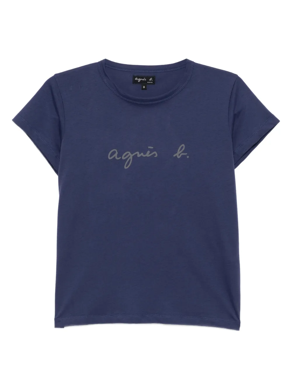 agnès b.  logo-print cotton T-shirt | Blue | Image 1