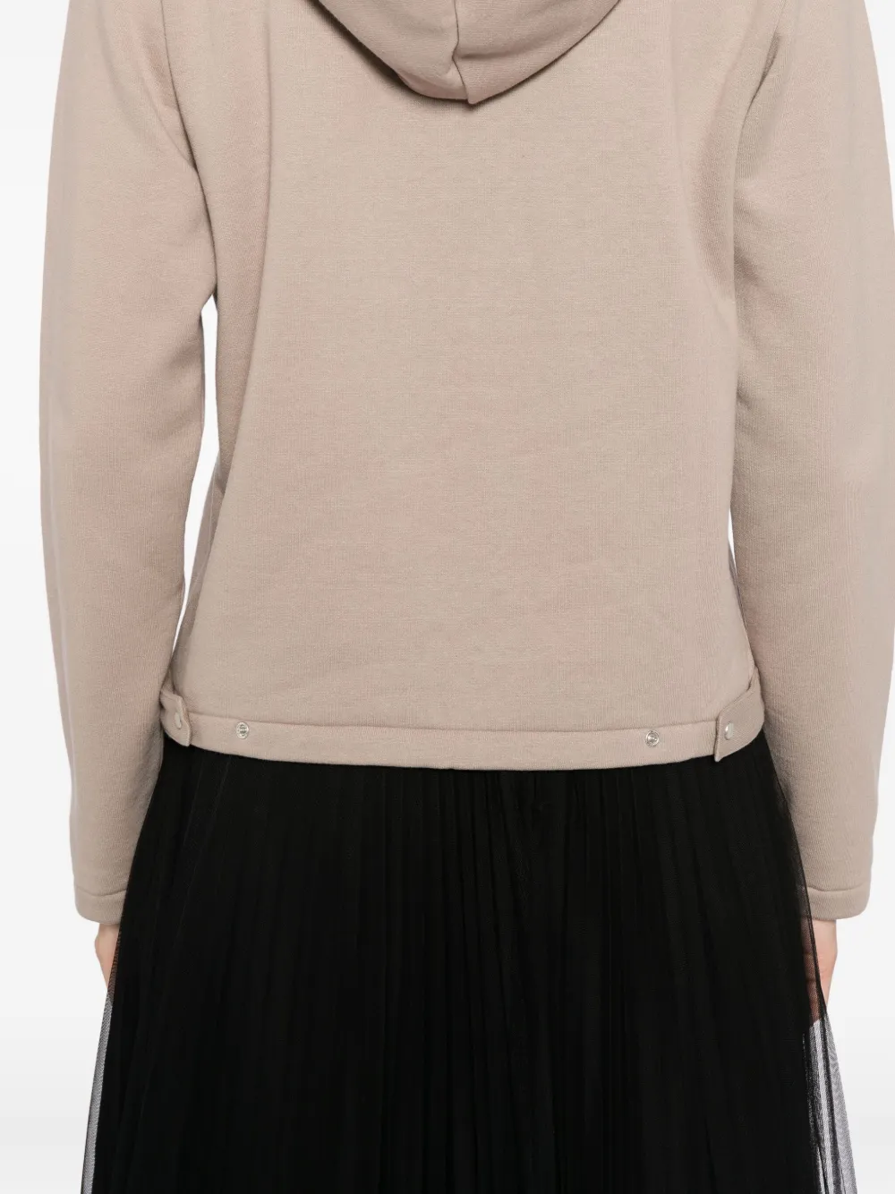 Agnès B. Snap Cotton Hoodie In Brown