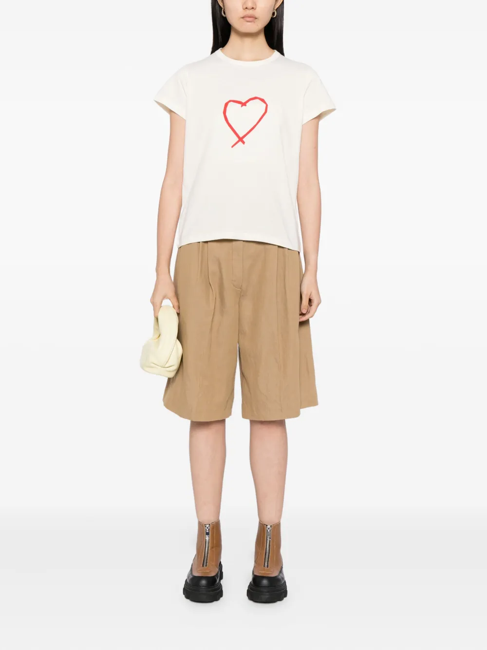 Agnès B. Graphic-print Cotton T-shirt In Neutral