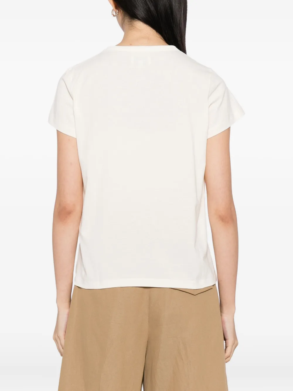 Agnès B. Graphic-print Cotton T-shirt In Neutral