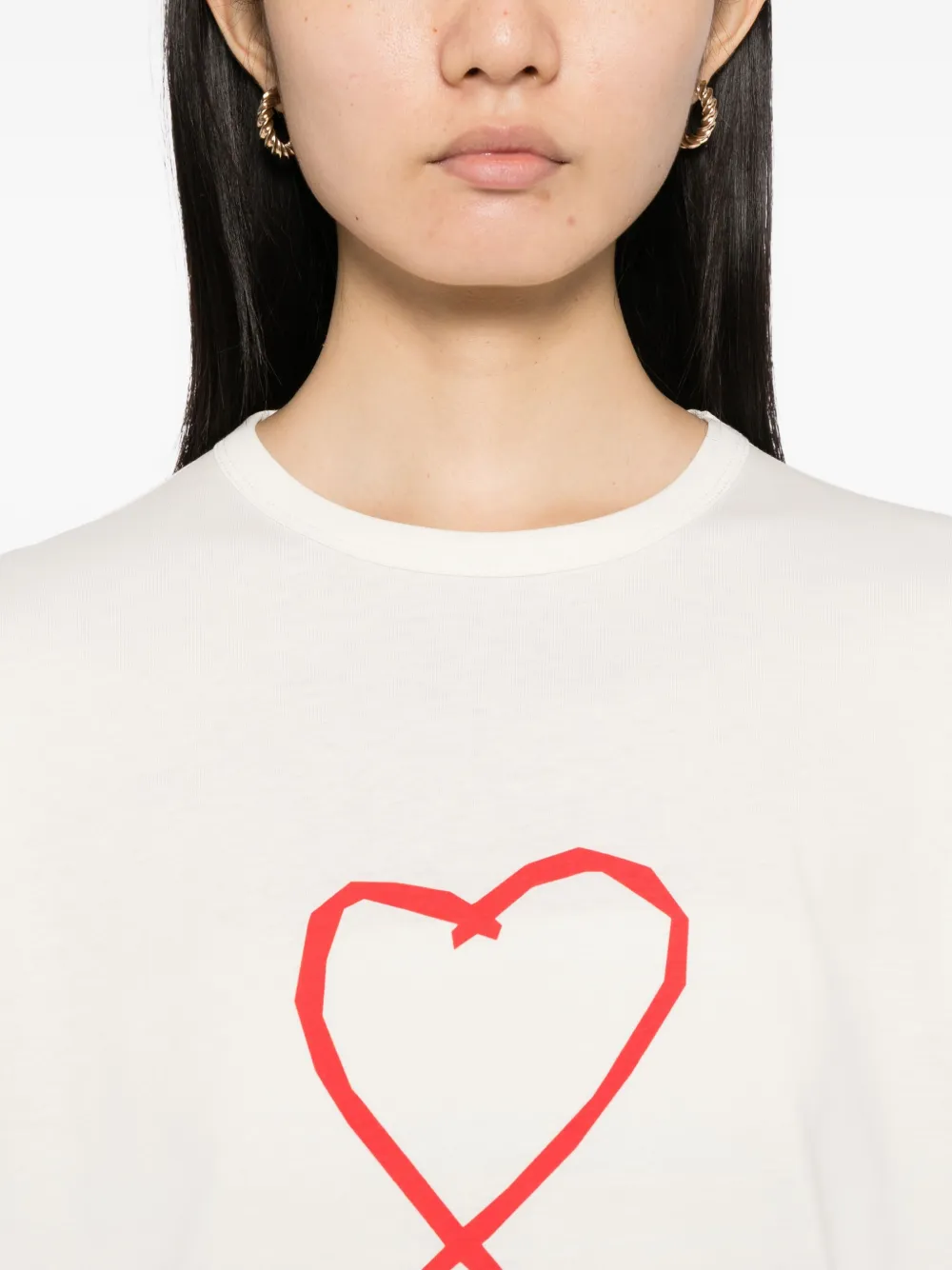 Agnès B. Graphic-print Cotton T-shirt In Neutral