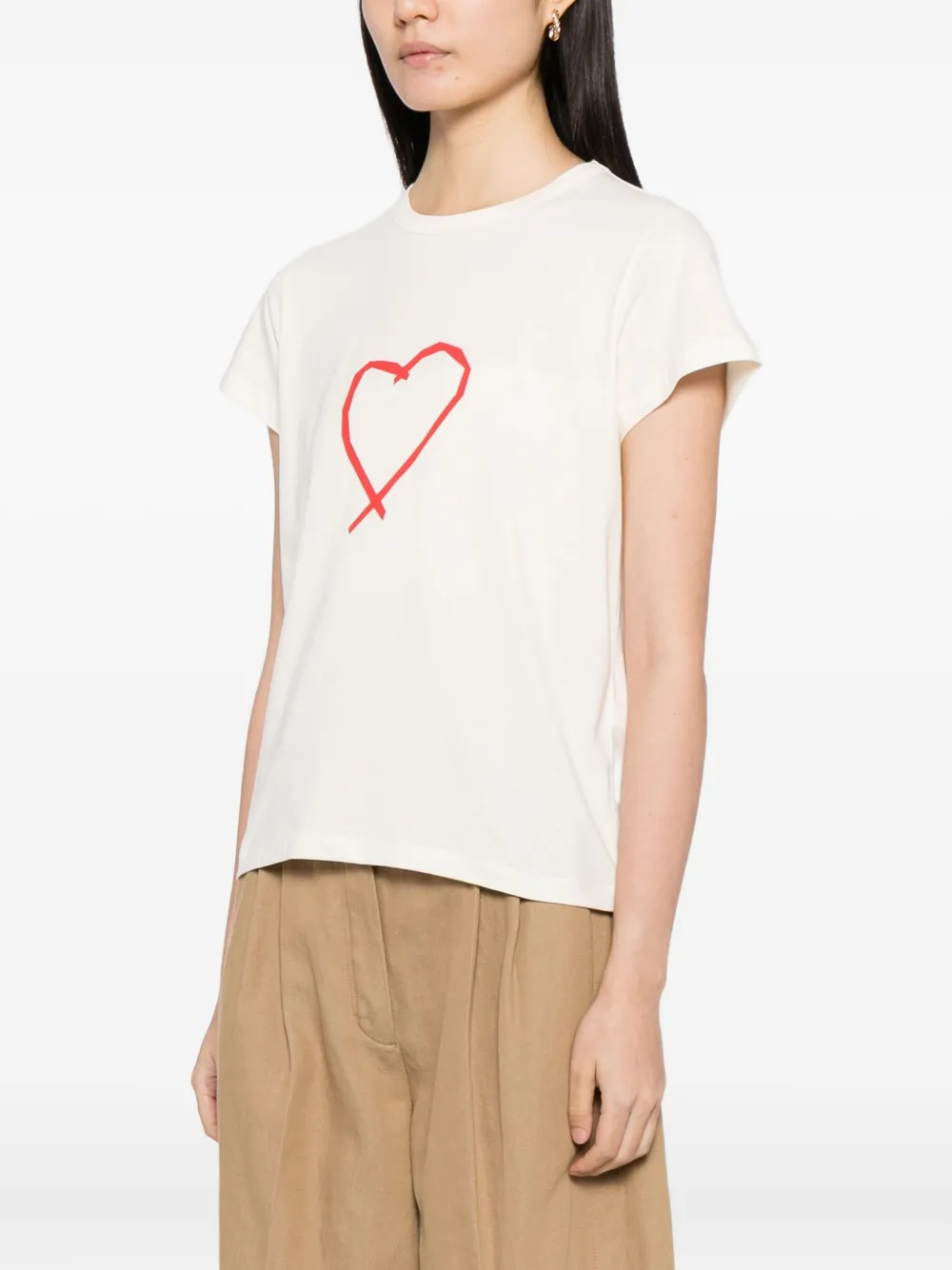 Agnès B. Graphic-print Cotton T-shirt In Neutral