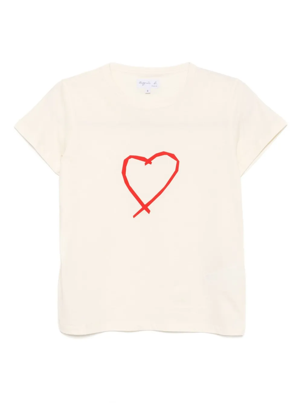 Agnès B. Graphic-print Cotton T-shirt In Neutral