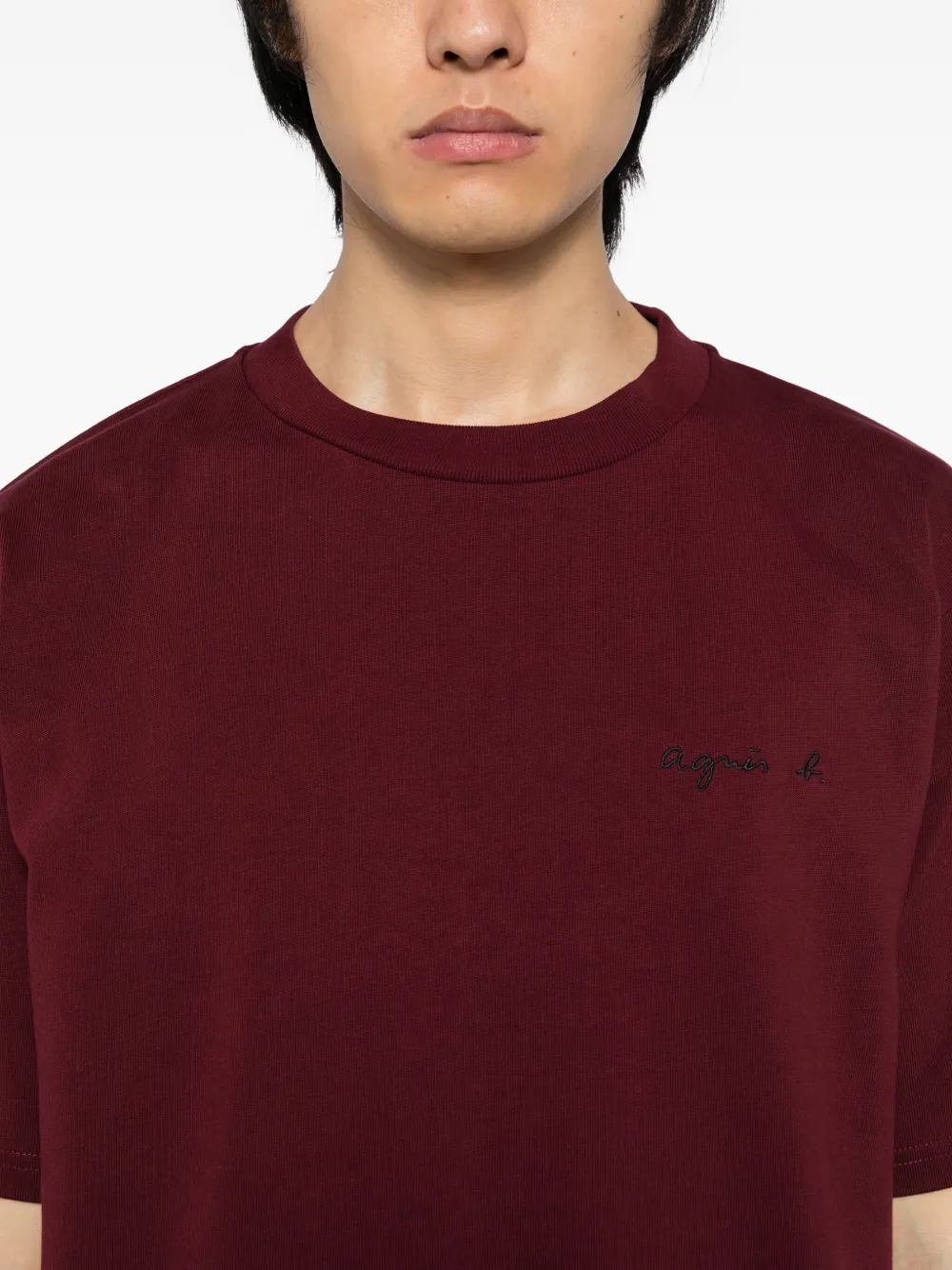 Agnès B. Logo-embroidered T-shirt In Red