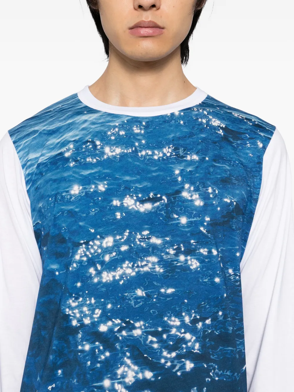 Agnès B. Sea-print T-shirt In Blue