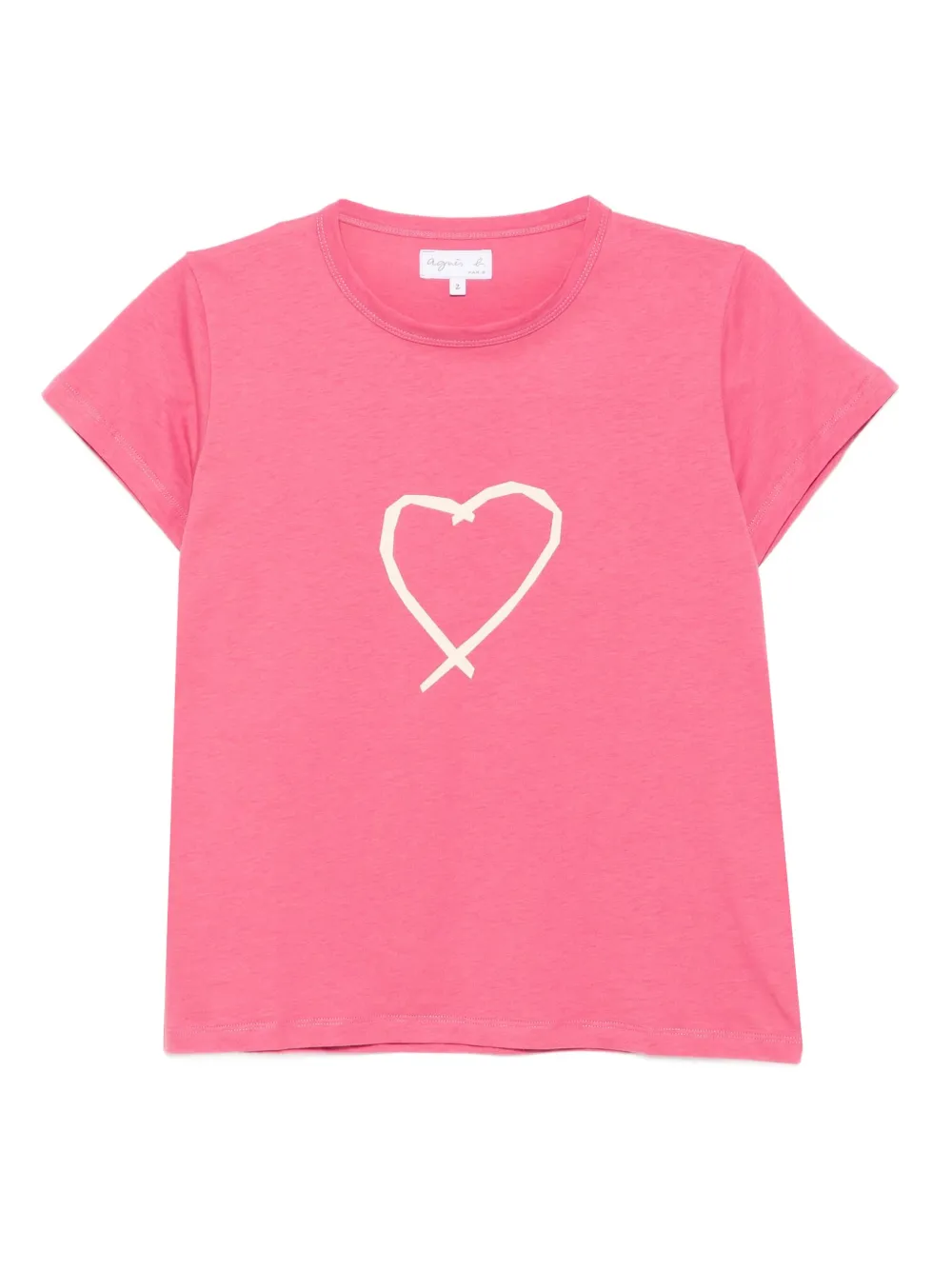agnès b.  graphic-print cotton T-shirt | Pink | Image 1