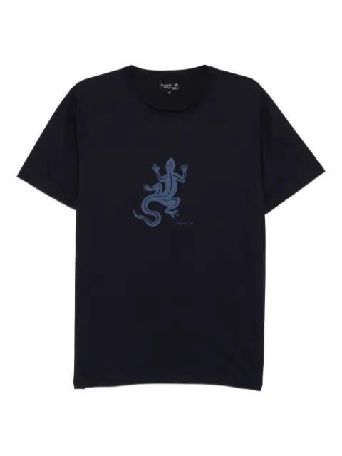 agnès b.  playera con estampado de lagarto