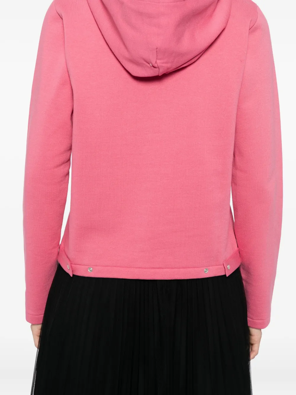 Agnès B. Snap Cotton Hoodie In Pink