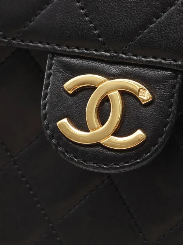 【美品】シャネル フルフラップ チェーンショルダー ラムスキン ココマーク CHANEL Pre-Owned 1997-1999 ココマーク マトラッセ ラムスキン