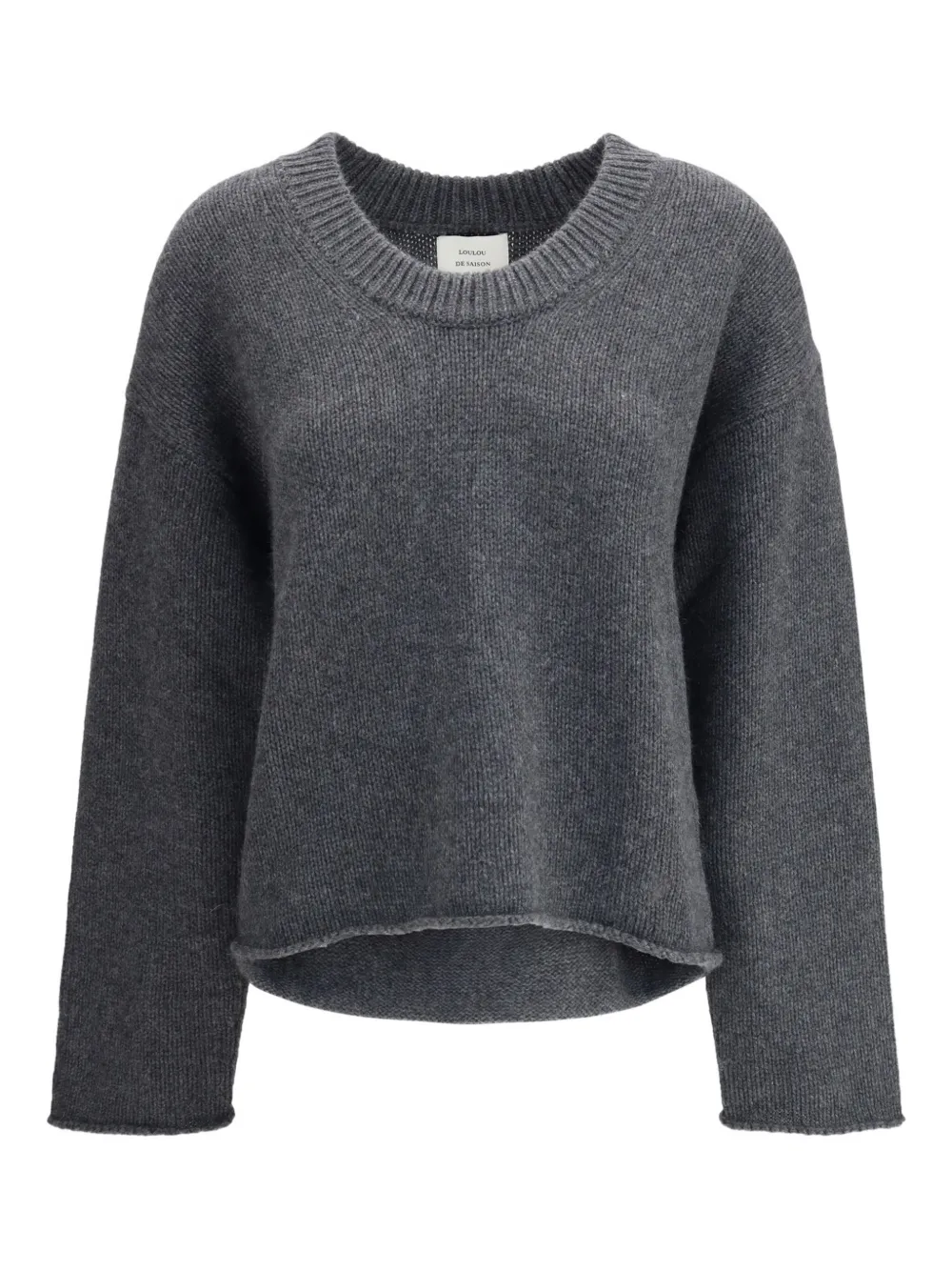 Loulou De Saison Derry Cashmere U-neck Sweater In Gray