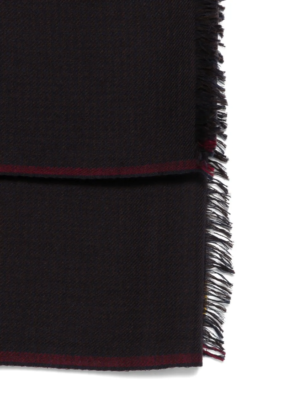 Faliero Sarti Fringed-edge Wool Scarf In Black