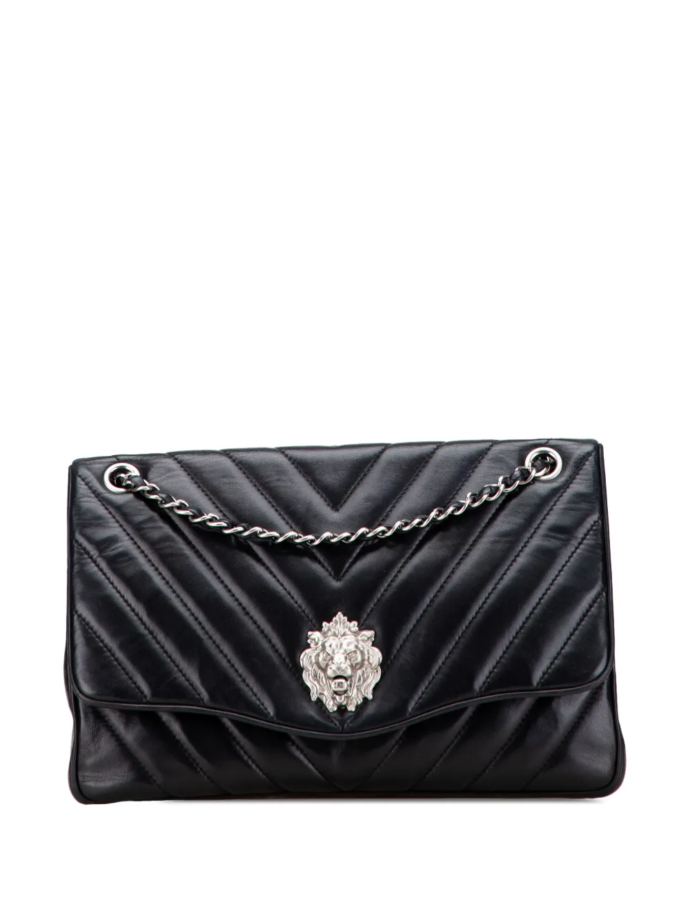 CHANEL Pre-Owned 2010-2011 Jumbo Chevron Lambskin Leo Lion Flap CHANEL Pre-Owned 2010-2011 Jumbo Chevron Lambskin Leo Lion Flap