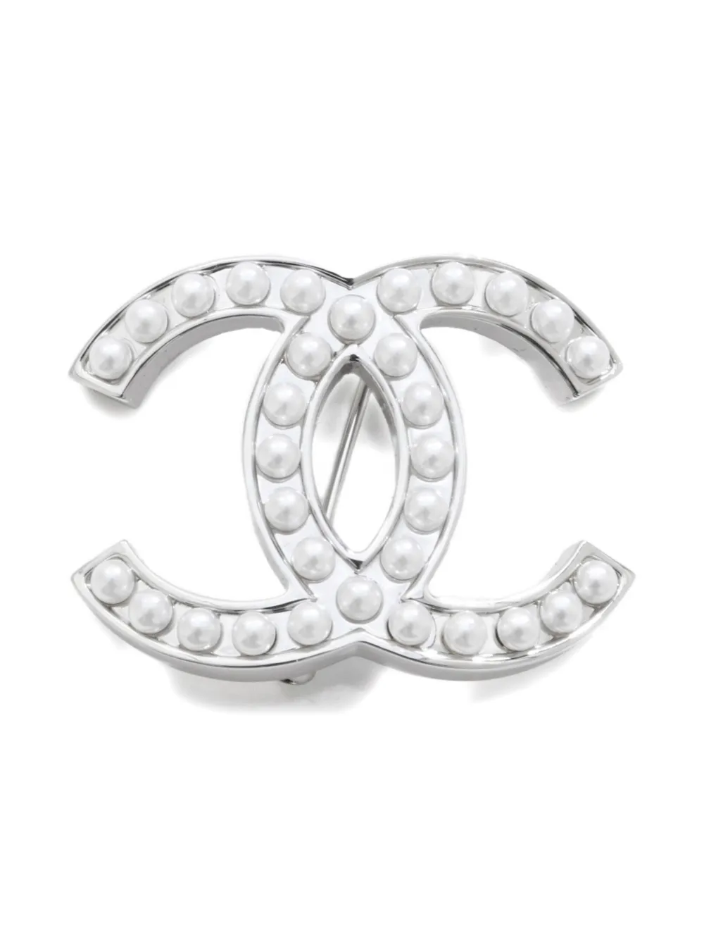CHANEL Pre-Owned 2006 pearl CC brooch | White | Image 1