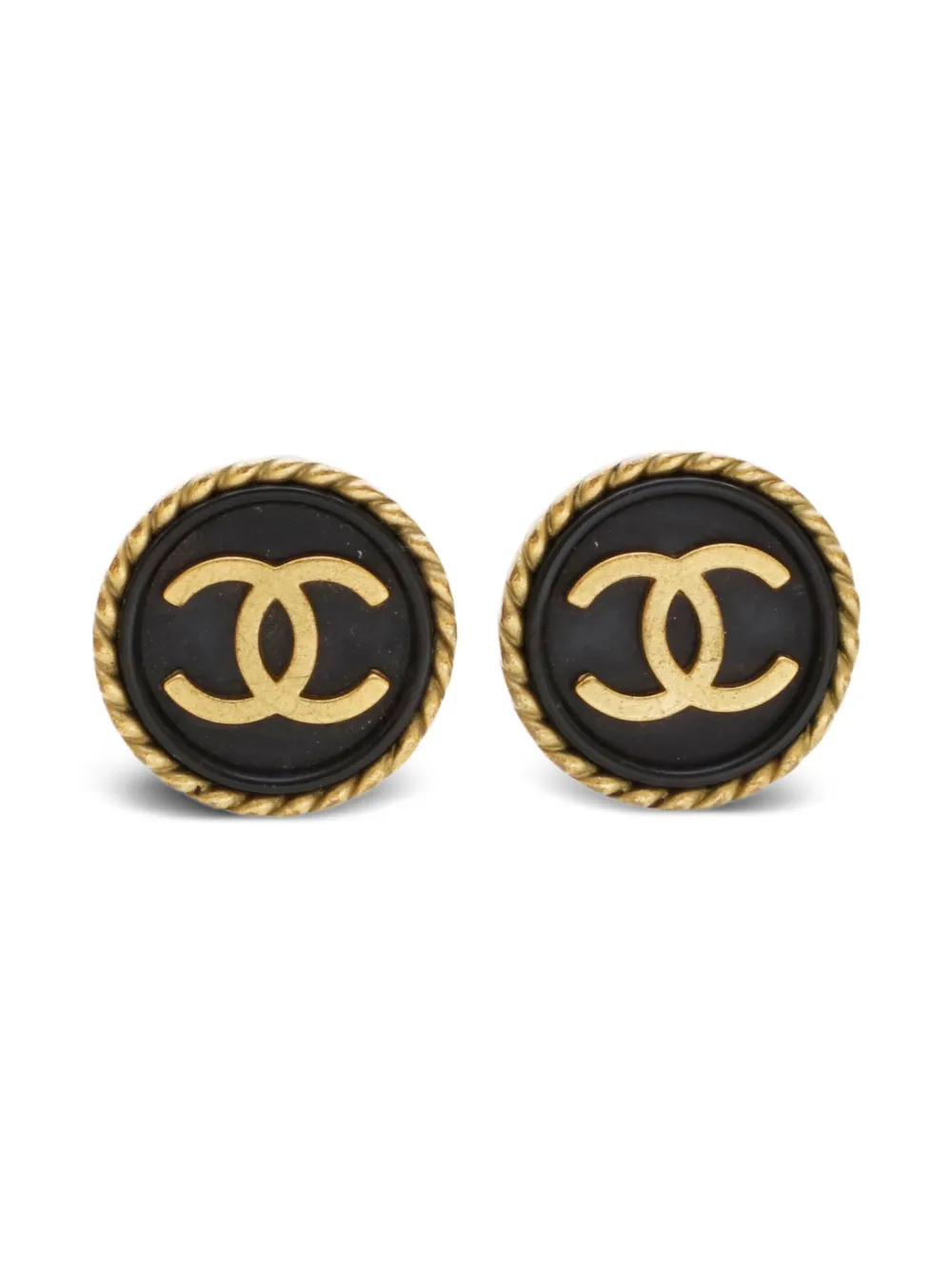 CHANEL Pre-Owned 1994 CC Mark clip-on earrings | Gold | Image 1