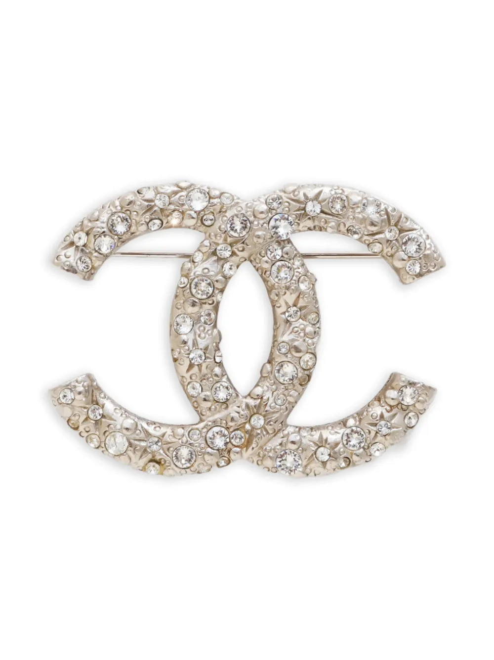 CHANEL Pre-Owned 2015 CC Mark rhinestone brooch | Silver | Image 1