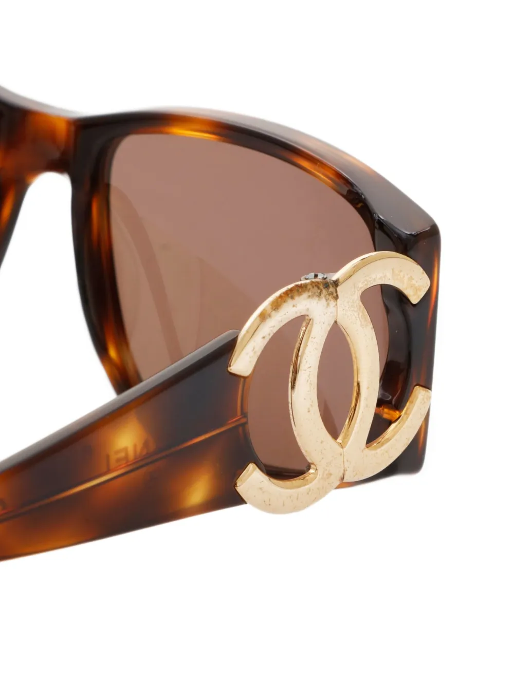 CHANEL Pre-Owned 1990s CC-logo Sunglasses | Brown | FARFETCH GE