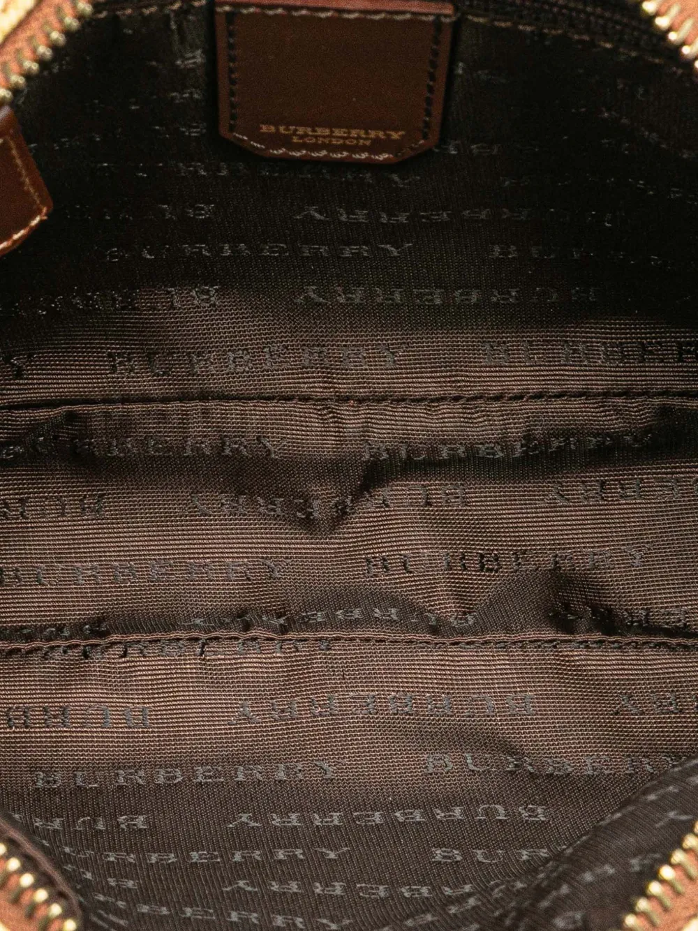 Pre-owned Burberry 2000-2017 Haymarket Check Coated Canvas Clutch Bag In Brown