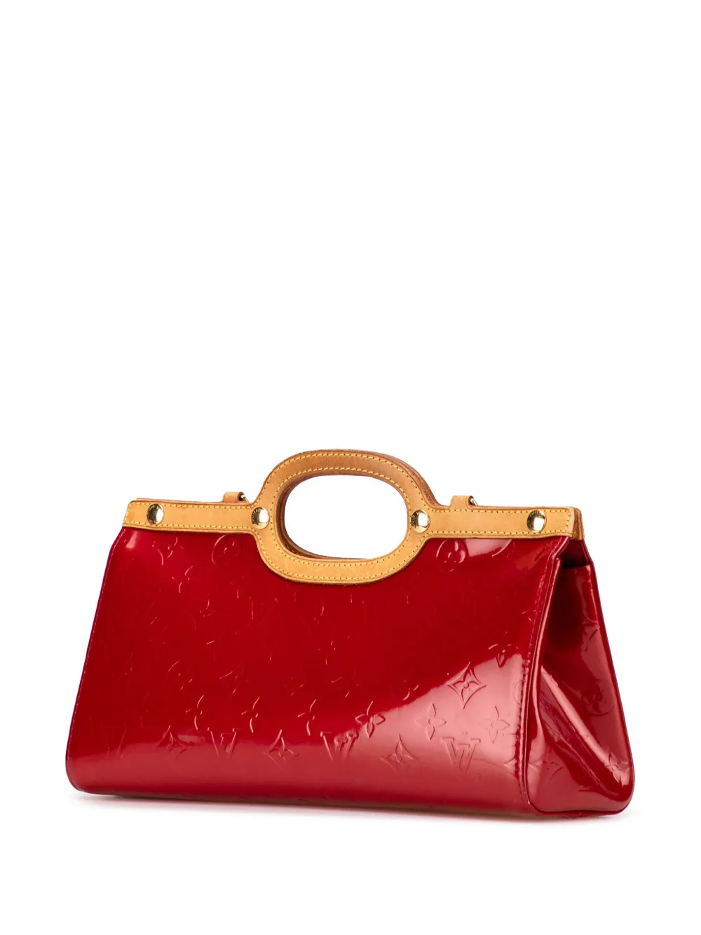 Pre-owned Louis Vuitton 2007 Monogram Vernis Roxbury Drive Satchel In Red