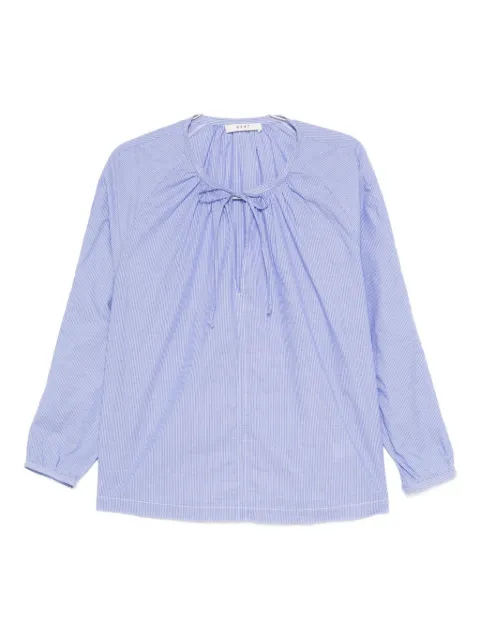 6397 tie-neck striped blouse