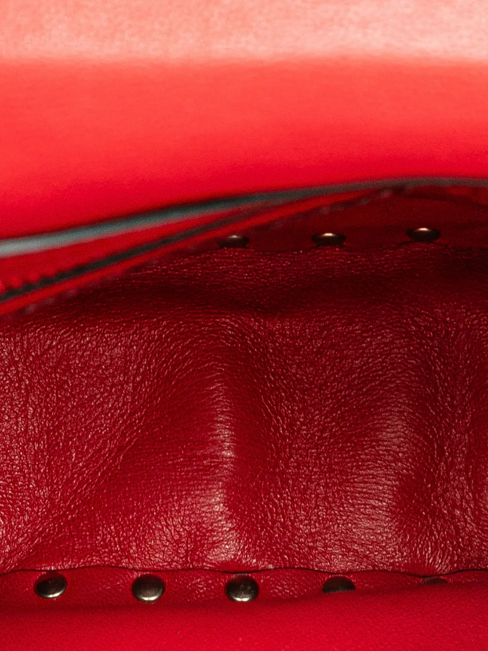 Pre-owned Valentino Garavani 2000-2017 Nappa Rockstud Spike Vertical Satchel In Red