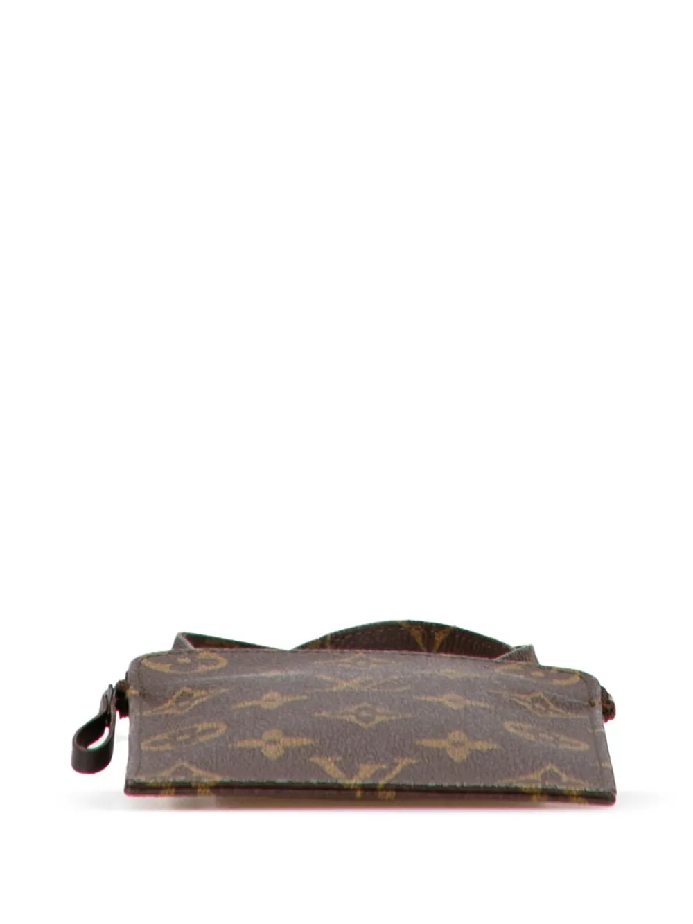 Pre-owned Louis Vuitton 1990 Monogram Pochette Secret Passport Holder Crossbody Bag In Brown