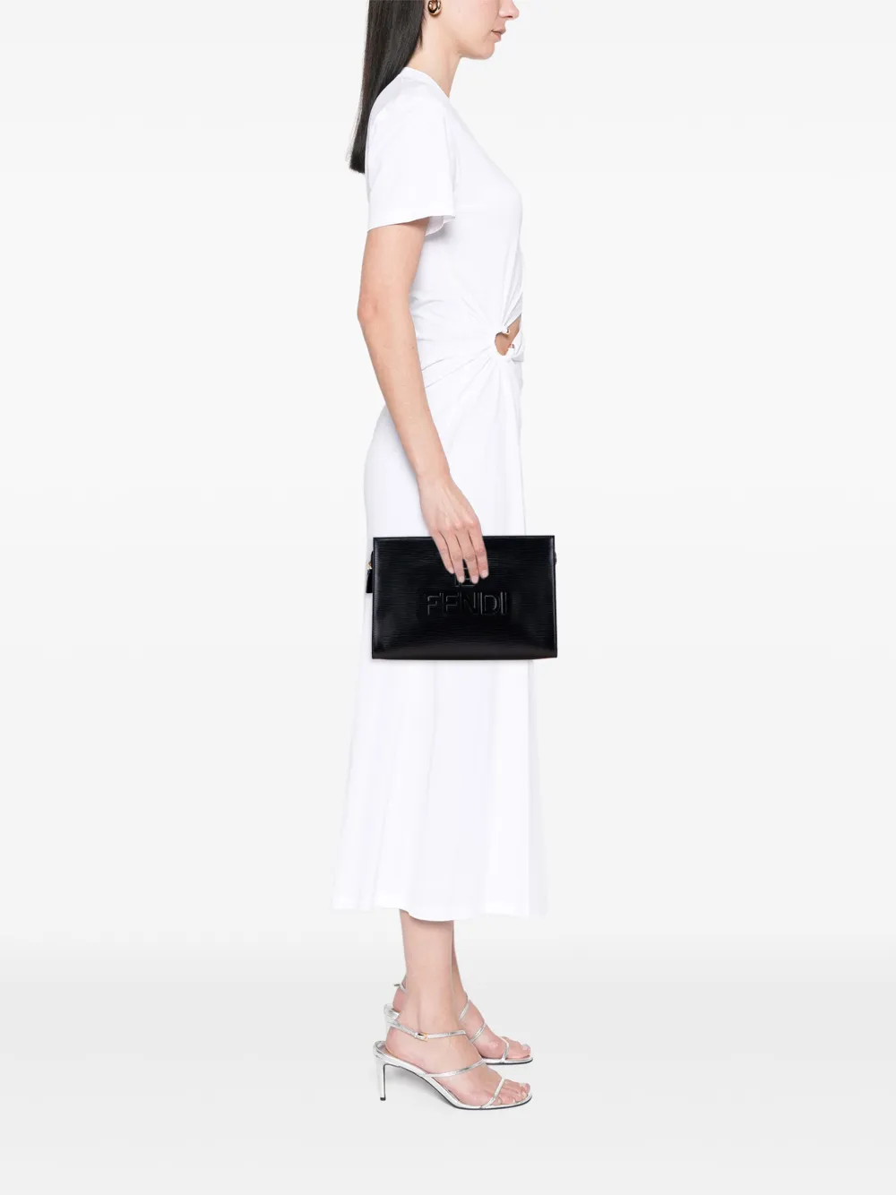 Fendi Pre-Owned 20th Century Leather Logo clutch bag | Pre-Owned | Image 2