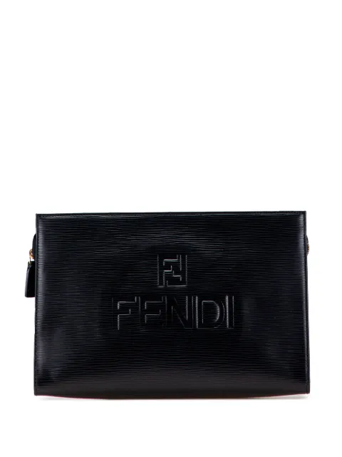 Fendi Pre-Owned 20th Century Leather Logo clutch bag