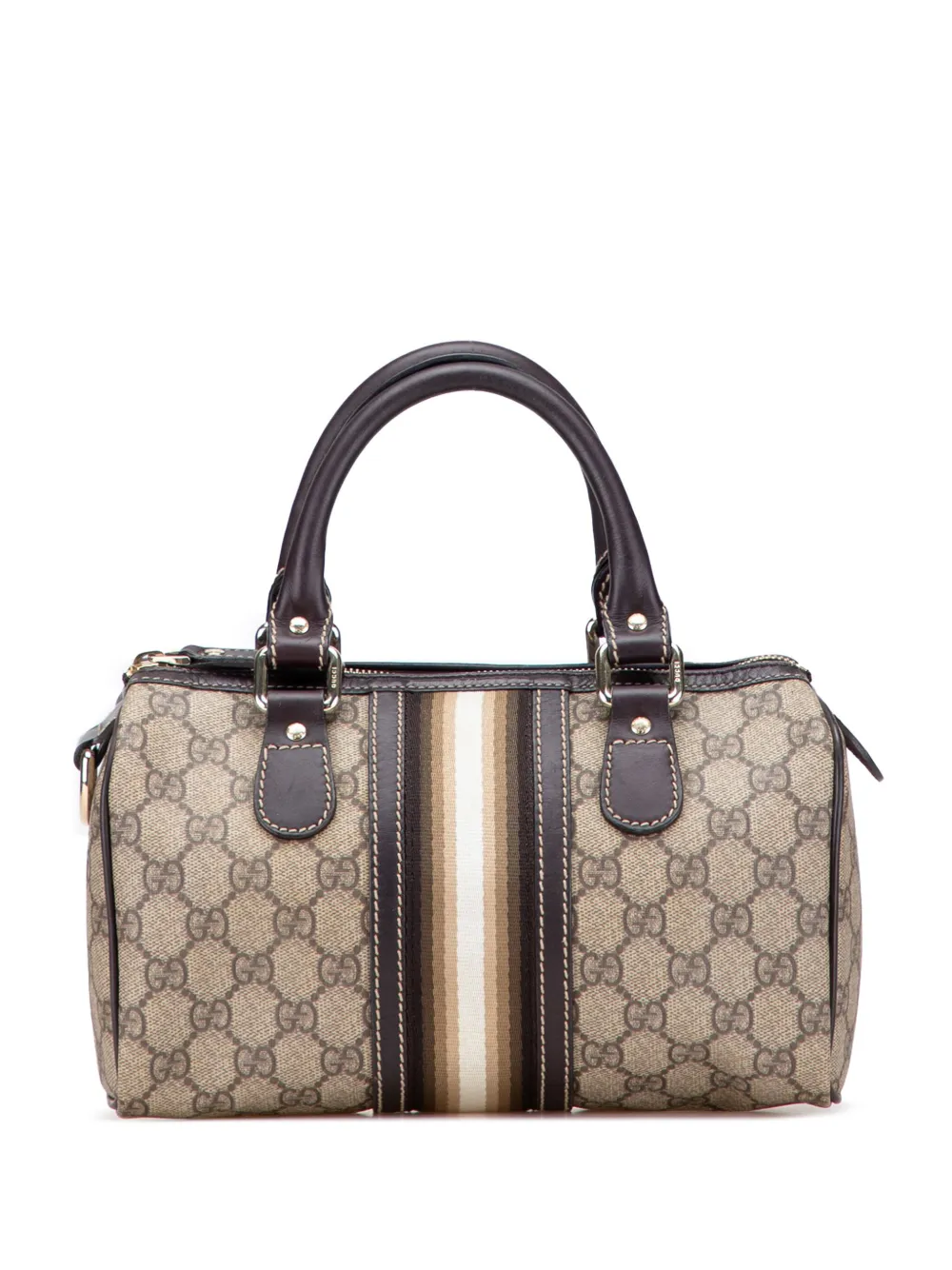 Gucci Pre-Owned 2000-2015 Mini GG Supreme Joy Web boston bag - ブラウン Gucci Pre-Owned 2000-2015 Mini GG Supreme Joy Web boston bag - ブラウン