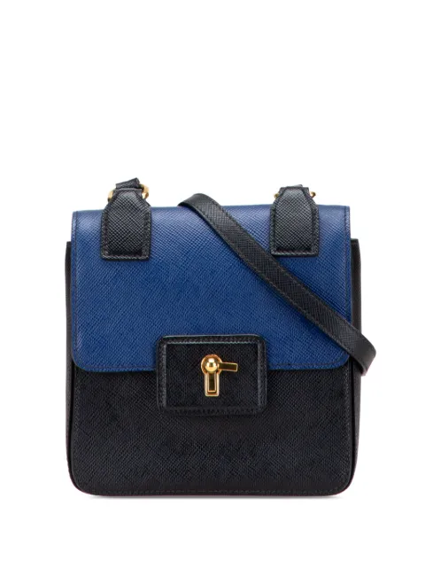 Prada Pre-Owned 2000-2025 Bicolor Saffiano Cuir Flap crossbody bag