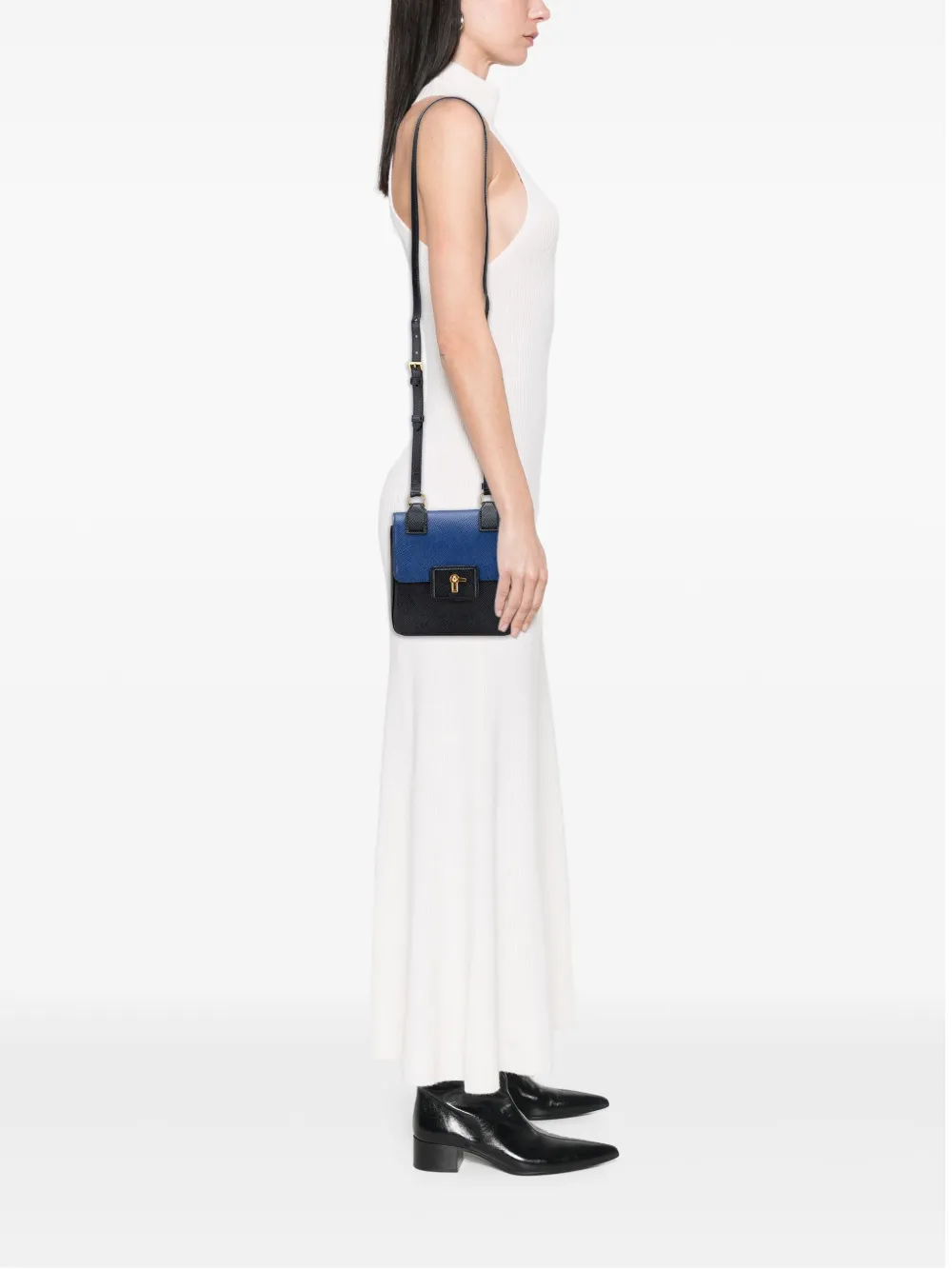 Prada Pre-Owned 2000-2025 Bicolor Saffiano Cuir Flap crossbody bag | Pre-Owned | Image 2