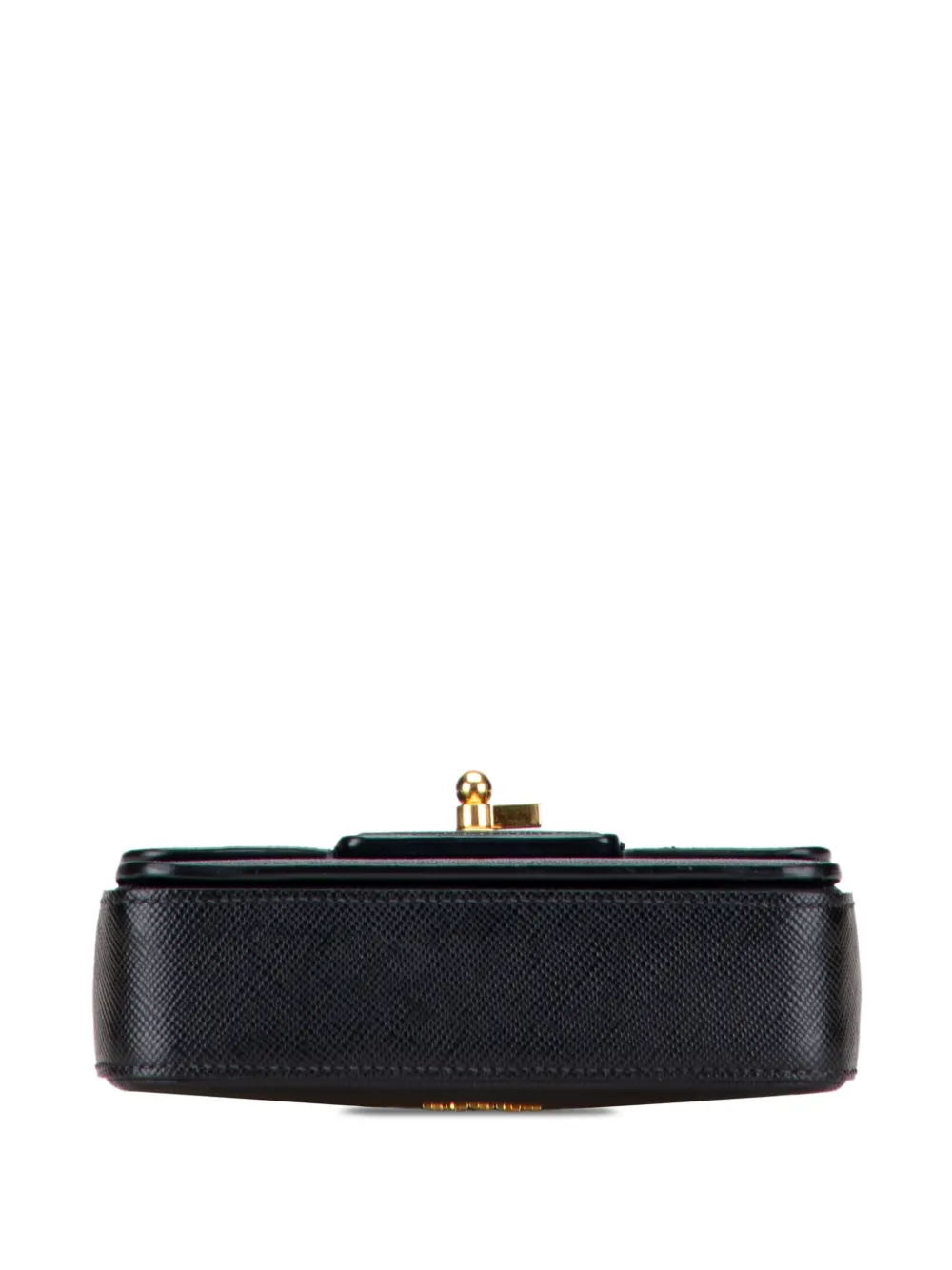 Prada Pre-owned 2000-2025 Bicolor Saffiano Cuir Flap Crossbody Bag in Black, view 4