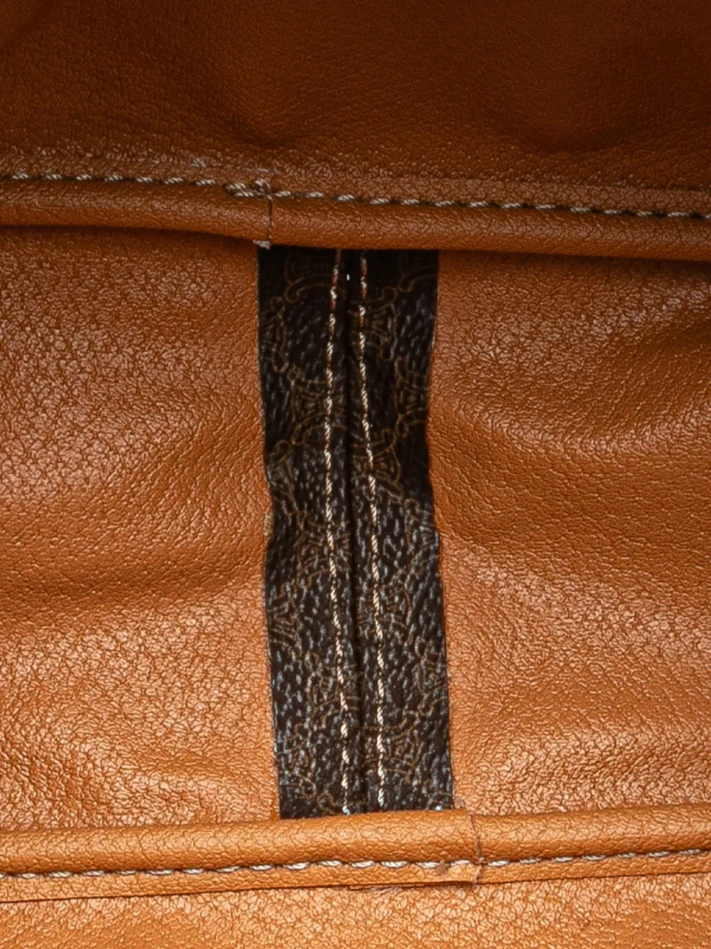 Pre-owned Celine 1996 Macadam Coated Canvas Satchel In Brown