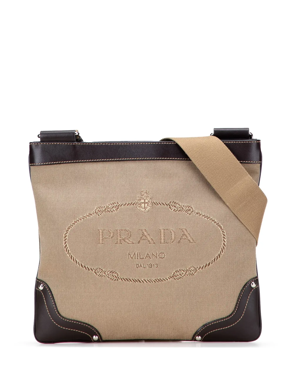 Prada Pre-Owned 2000-2025 Canvas Canapa Logo crossbody bag - ブラウン Prada Pre-Owned 2000-2025 Canvas Canapa Logo crossbody bag - ブラウン