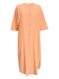Devotion metallic-striped button midi dress - Orange