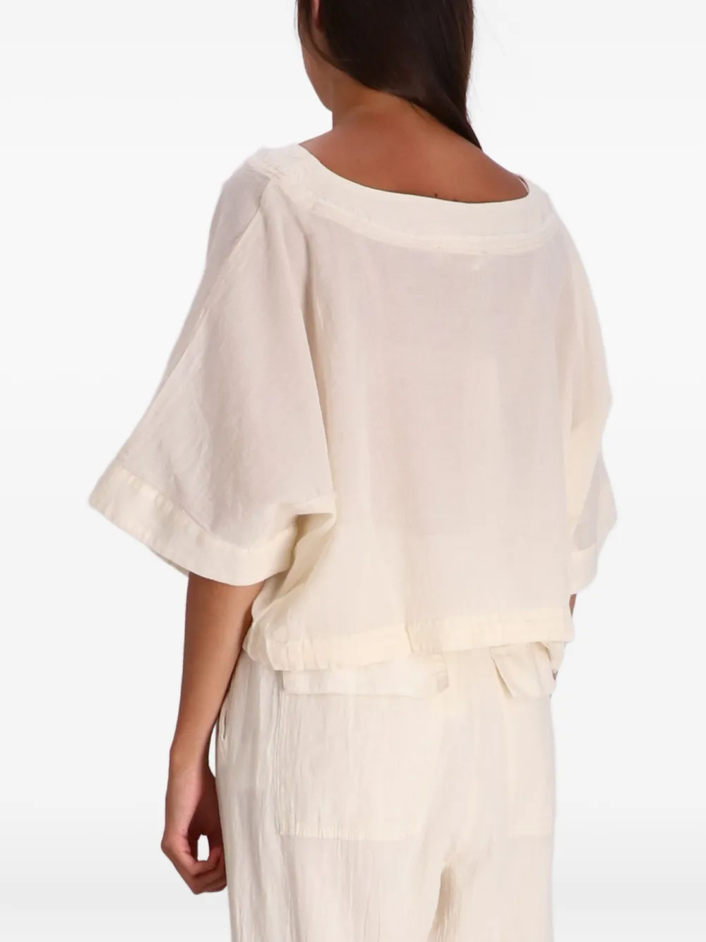 Devotion Kaliopi Drawstring Boat-neck Top In Neutral
