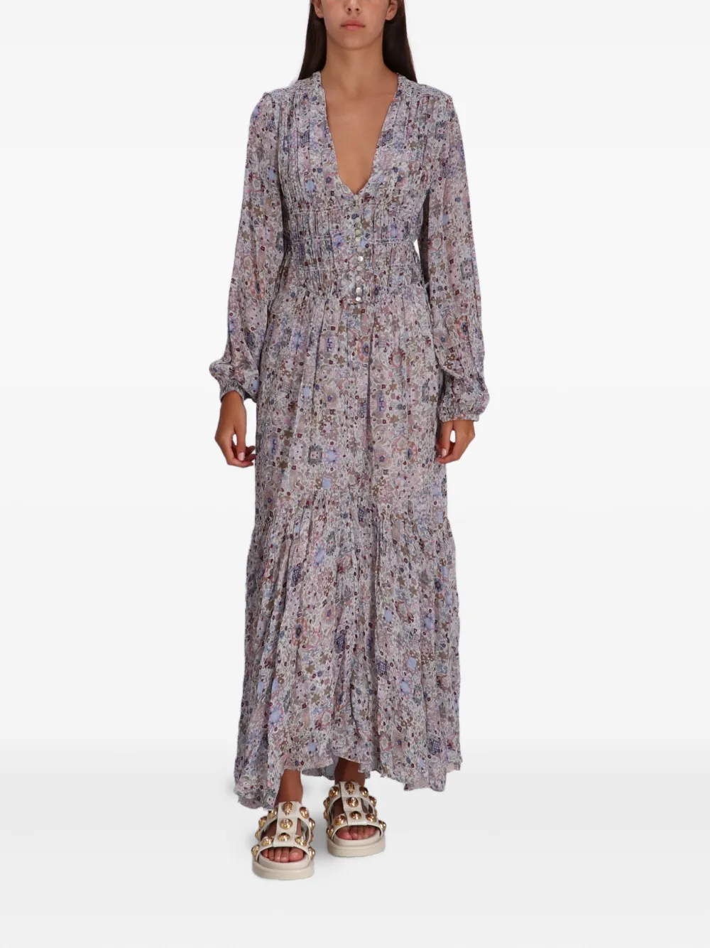 ISABEL MARANT Maxi-jurk met bloemenprint - Paars