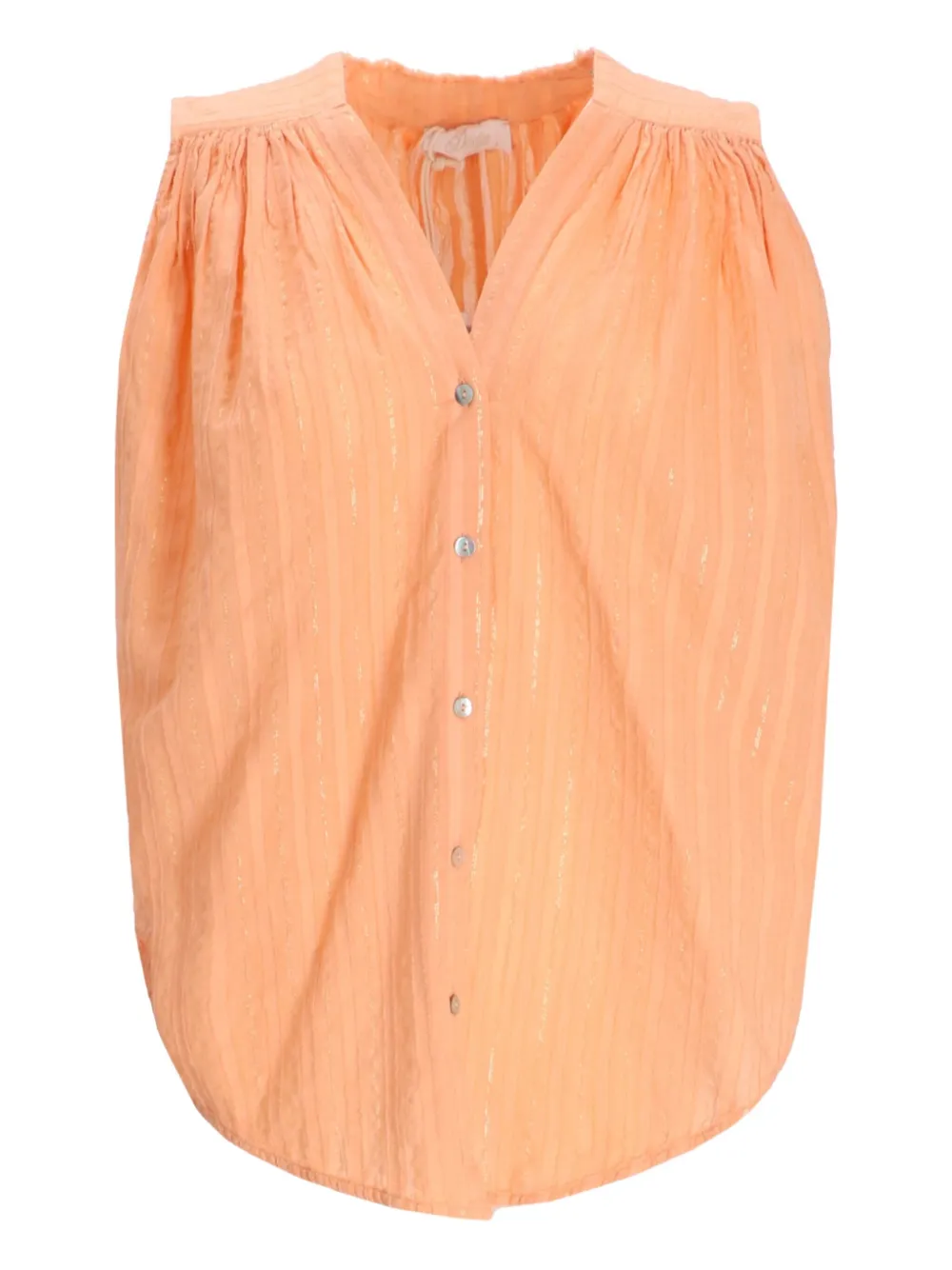 Devotion Iris metallic-striped sleeveless blouse | Orange | Image 1