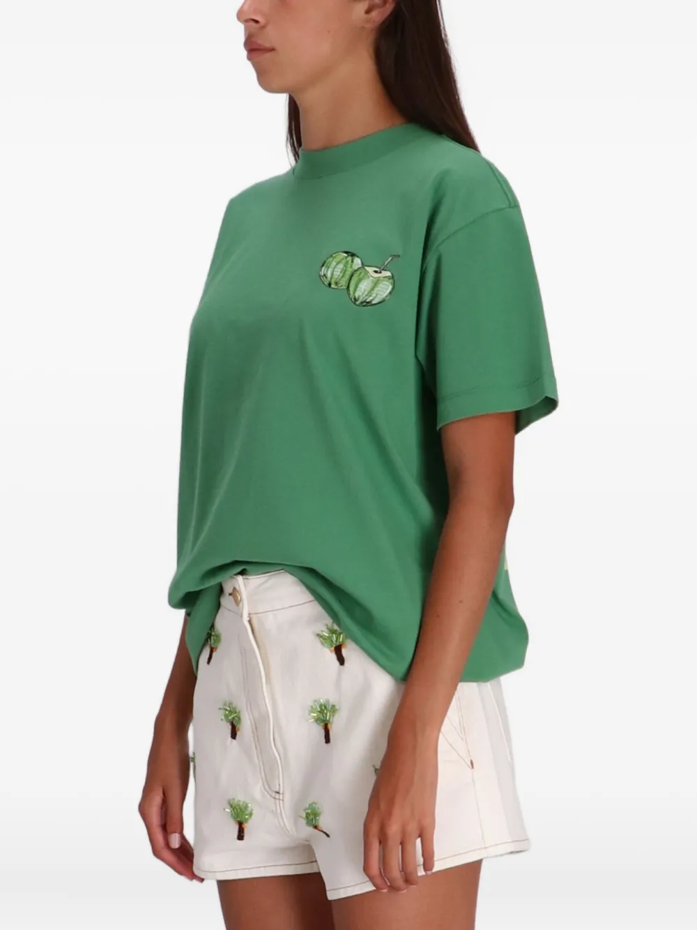 FARM Rio T-shirt met geborduurde kokosnoot Groen