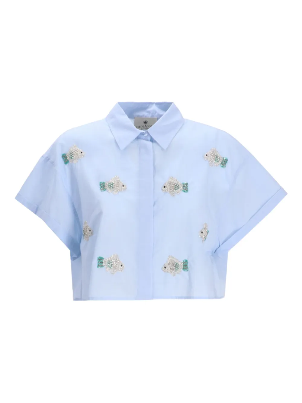Benaras By Citrus embellished-fish shirt | Blue | Image 1