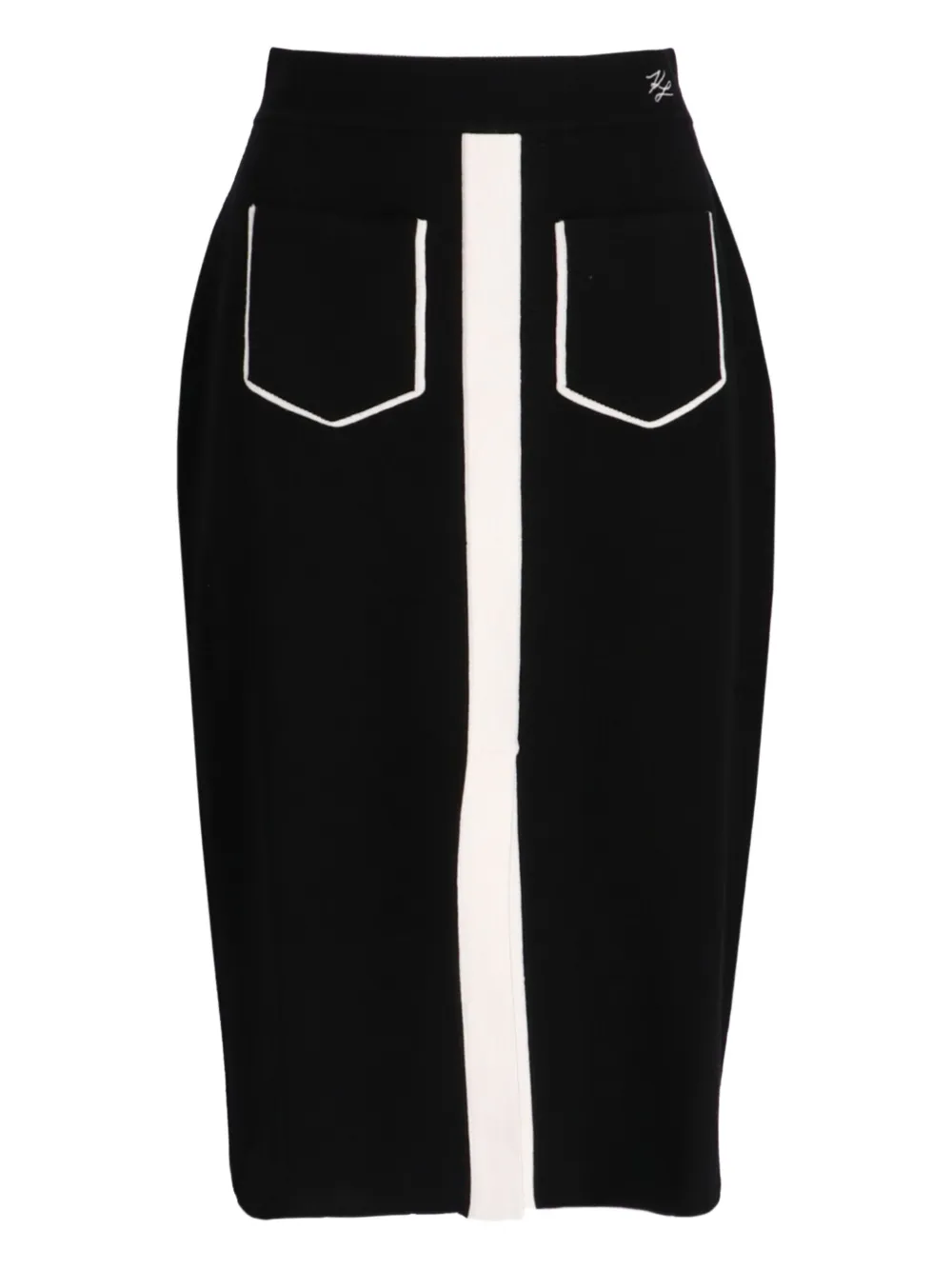 Karl Lagerfeld Centre-seam Midi Skirt In Black