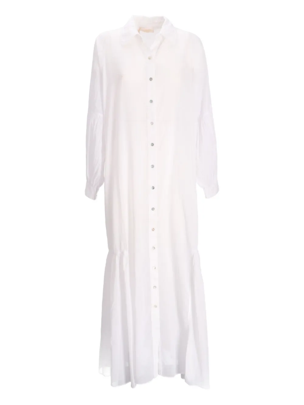 Devotion button-front tiered shirt maxi dress | White | Image 1