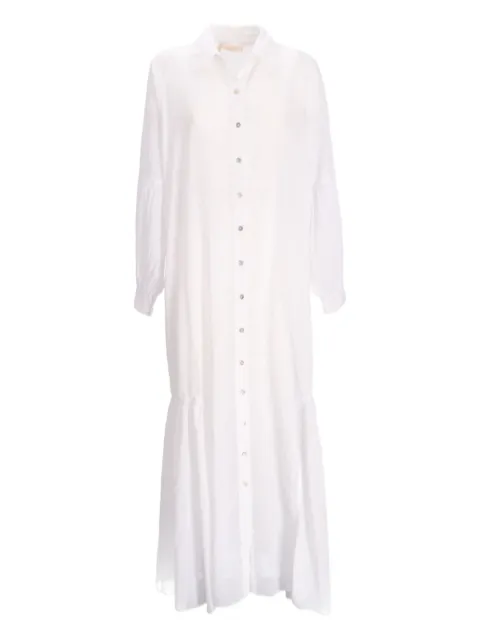 Devotion button-front tiered shirt maxi dress