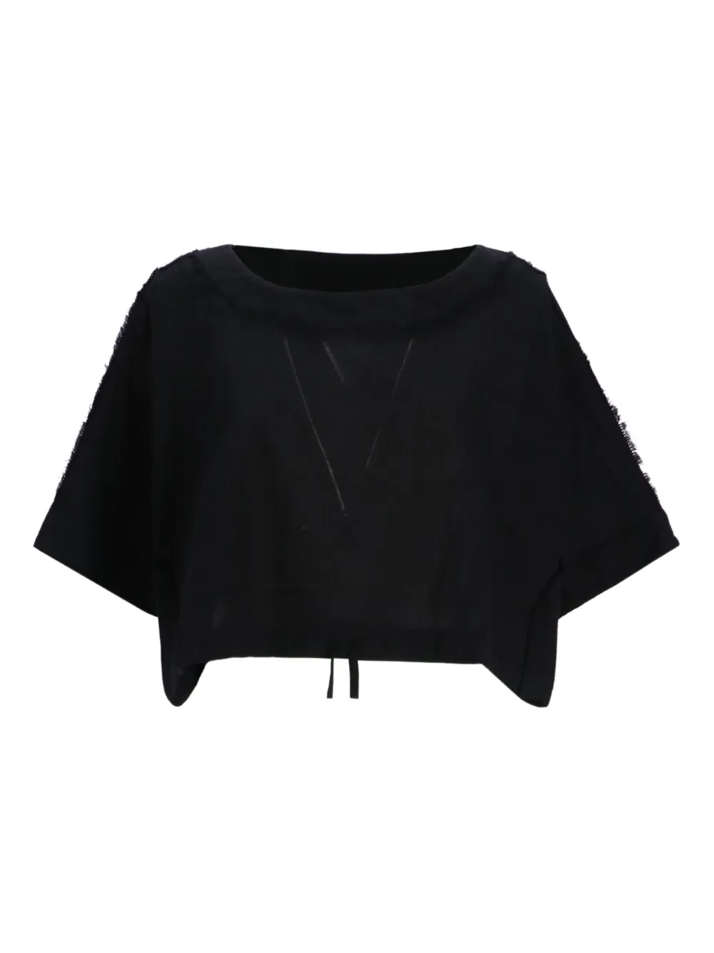 Devotion Kaliopi frayed-edge cotton top | Black | Image 1