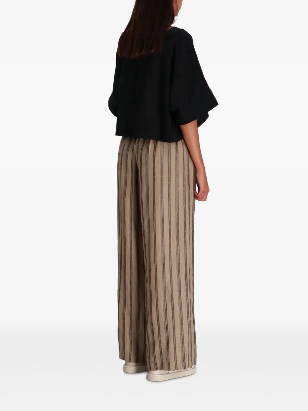 Devotion Kaliopi Frayed-edge Cotton Top In Black