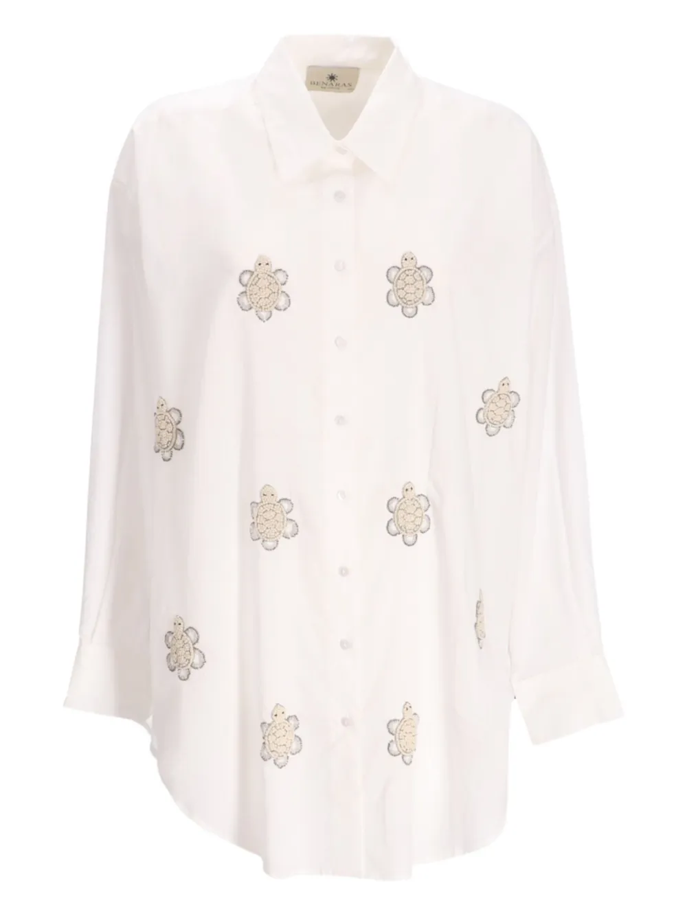 Benaras By Citrus turtle-detail shirt | White | Image 1