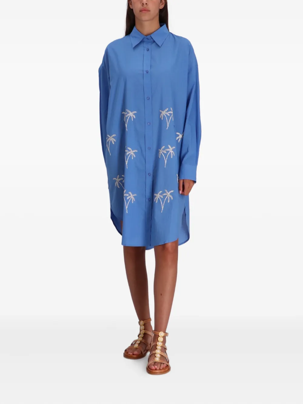 Benaras By Citrus palm-tree embroidered midi shirt dress | Day Dresses | Image 2